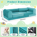 FKSLIFE 11pcs Modular Kids Play Couch Toddler Sectional Sofa DIY Creativing Convertible Play Fort Foam Play Couch Child Floor Folding Sofa for Playroom Bedroom Living Rooms Furniture(Dark Gray)
