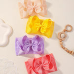 doboi Baby Girl Headbands, 12pcs Nylon Headbands with Big Baby Bows, Hair Accessories for Infant Newborn Toddler