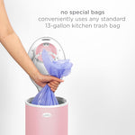 Ubbi Stainless Steel Diaper Pail, Odor Locking, No Special Bag Required, Award-Winning, Registry Must-Have, Fig Blossom