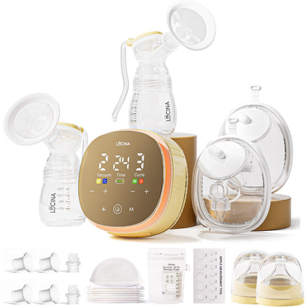 Lactation monitor with accessories on a white background