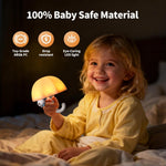 LED Umbrella Night Light, Rechargeable Touch Lamp for Nursery, Bedside Lamp with Cute Animal Design, White (White)