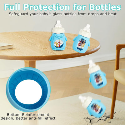 3 Pack Silicone Sleeves for Mam Glass Baby Bottles 6oz,Anti Breakage Baby Bottle Holder Compatible with MAM Baby Bottle.