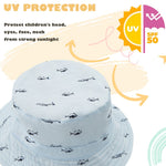 Durio Baby Hat UPF 50+ Sun Protection Boy Summer Cute Kids Toddler Sun Hat Cap Baby Girl Bucket Blue 19.7"(50cm)/12-24 Months