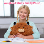 Mewaii 4 Lbs Weighted Stuffed Animals - Heavy Belly & Limbs, 23" Highland Cow Plush for a Realistic Hug, Super Soft Fluffy Plush Toy for Kids and Adults