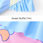Disney Stitch Girls Swimsuits Lilo & Stitch Ruffle One Piece Bathing Suits Sport Summer Beach UPF 50 Swimwear Blue Quick Dry for Kids Girls Size 3T