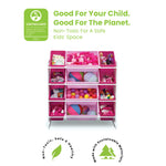 Delta Children Kids Toy Storage Organizer with 12 Plastic Bins - Greenguard Gold Certified, White/Pink
