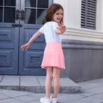 NARPLO Toddler Girls Skirts Skorts Built in Shorts Baby Summer Flowy Tennis Athletic Skirts Skorts for Girls with Pockets Pink