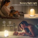 G Keni Touch Bedside Night Lamp, Baby Nursery Night Light for Kids Adults, Egg Lights with Timer, Dimmable Small Mini Lamp for Nightstand/Bedroom/Living Room, USB Rechargeable, White/Natural/Warm