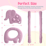 Mummentos Silicone Baby Teething Toys, Soft Teether Set for Sore Gums, BPA Free Chew Toys for Infants 3+ Months, Textured Teething Relief, Easy Grip Design (Pink)