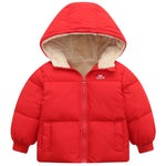 UNICOMIDEA 3T Toddler Coats For Girls Fashion Red Baby Kids Jacket Pockets Long Sleeves Plush Size 3-4 Years School Toddler Outerwear With Hat Baby Girls Winter Outwear Clothes