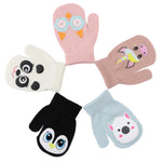 MniJiza Baby Winter Mittens Toddler Stretch Knit Gloves Magic Warm Glove for Baby Boys Girls (5 Pairs Animal2, 6-36M)