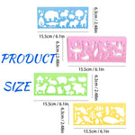 Template for Drawing,4 Pack Clear Ruler Animal-Shaped Stencils Drafting Tools Set Stencil Maker Rulers,Rulers for Kids,Measuring Templates Rulers for Office,School,Drawing