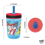 Zak Designs Paw Patrol Chase & Marshall Toddler Cups, 15oz, Leak-Proof with Straw