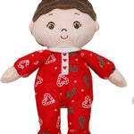 Baby Starters Plush Baby Doll with Rattle, Brunette Olivia, Pink, 9 inch