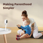 NETVUE Peekababy Baby Camera Monitor, Wireless Baby Monitor with Camera & Audio, 4-in-1 Crib Mount, Smart App, Sleep Analysis & Two-Way Talk (White)