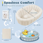 Inflatable Baby Bathtub, Collapsible Baby Bath Back Support, Portable Newborn Travel Bath tub with Drain Hole, Foldable Baby Bath Tubs for Infant to Toddler 0-24 Months (White)
