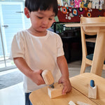 PlanToys® Wooden Handy Carpenter Set for Montessori Inspired Practical Life Play | Fine Motor, Construction and Imaginative Skill Building | Eco Friendly Tool Set for Creative Hands On Learning