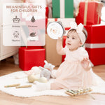 Baby Musical Instruments Set Wooden Montessori Musical Toys for Toddlers Neutral Colors Percussion Instruments Set with Modern Boho Xylophone Tambourine Educational Musical Toys for Preschool Kids