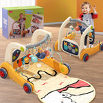 KidsMind Baby Play Mat Gym,4-in-1 Baby Kick and Play Piano Tummy Time Mat Learning Walker-Musical Activity Center with Lights Seat and Push Walkers Ideas for Baby Newborn 0-6-12 18 Months Boy Girl