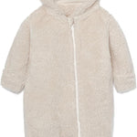 Baby Plush Long Sleeve Polar Fleece Jumpsuit With Bear Ears Baby Fleece Hooded Jumpsuit Infant Winter Outfit