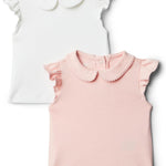 Amazon Essentials x Sofia Grainge Toddlers and Baby Girls' Short Sleeve Blouse, Pack of 2