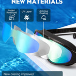 Rantizon Swim Goggles 2 Pack, Wide View Anti Fog&UV Swimming Goggles for Audlt, No Leaking Swim Glasses for Men Women Kids