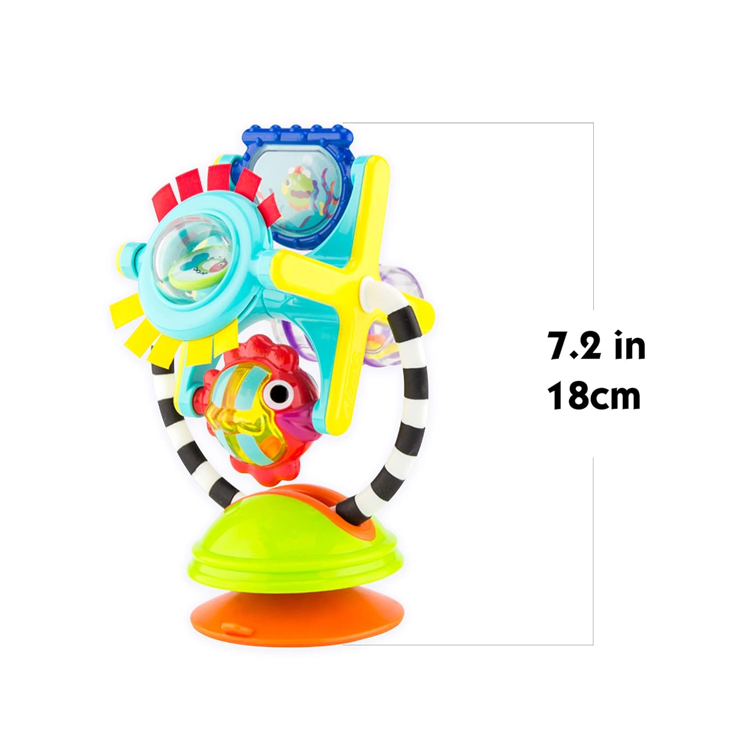 Sassy Fishy Fascination Station 2-in-1 Suction Cup High Chair Toy, Developmental Tray Toy for Early Learning, Ages 6+ Months