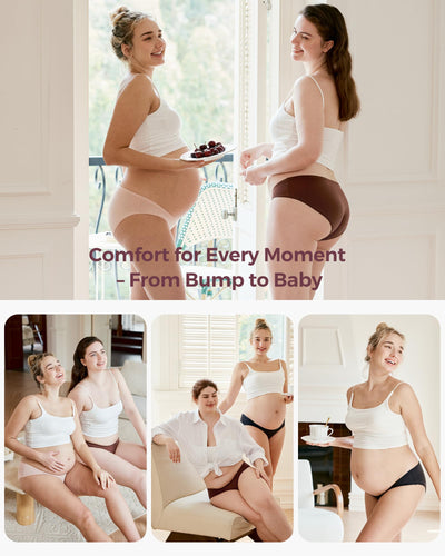 Momcozy Maternity Underwear for Women | Pregnancy Postpartum Panties | Under the Bump Bikinis | One Size