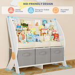 KIDINIX Kids Bookshelf and Toy Storage Organizer, 5-Tier Book Shelf for Kids Rooms, Nursery Bookcase, Montessori Bookshelf for Toddlers, White, Baby Organizers & Storage, Nursery Furniture