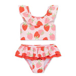 Little Me Clothes for Baby Girls' Strawberry Swimsuit, Chrystal Rose, 2 Toddler