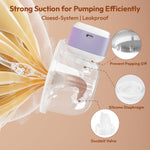 Wearable Breastfeeding Pump Hands Free of Long Battery Life, Portable Electric Wireless Breast Pump with 3 Modes and 9 Levels, LED Display, 16/18/20/22/24mm Flanges & Inserts, 2 Pack (Purple)