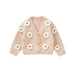 Toddler Baby Girl Sweater Floral Cardigan Knit Long Sleeve Coat Cute Fall Winter Outfits Clothes Infant Newborn (Apricot, 6-9 Months)