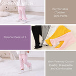 DREAM BUS 5 Pack Baby Pants Toddler Girl Ribbed Ruffle Bell Bottoms Toddler Leggings Baby Boy Pants Newborn Girl Flare Pants