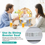 BABY JOY Baby High Chair, 8 in 1 Convertible Highchair for Babies & Toddlers | Booster Seat | Table and Chair Set | Building Block Table | Toddler Chair with Safety Harness, Removable Tray (Yellow)
