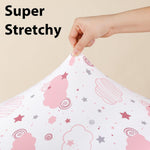 Baby Bedside Bassinet Sheets Fitted Girl, 33”x20” Compatible with Baby Delight Dream On Me & Most Rectangle Bedside Sleeper Bassinet Mattresses, Super Soft Microfiber Pink Rainbow