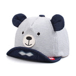 JANGANNSA Baby Shark Cap Infant Kids Sun Hat Bear Cute Cartoon Caps Spring Summer 3-18 Months (3-18 Months,Navy Striped Bear)
