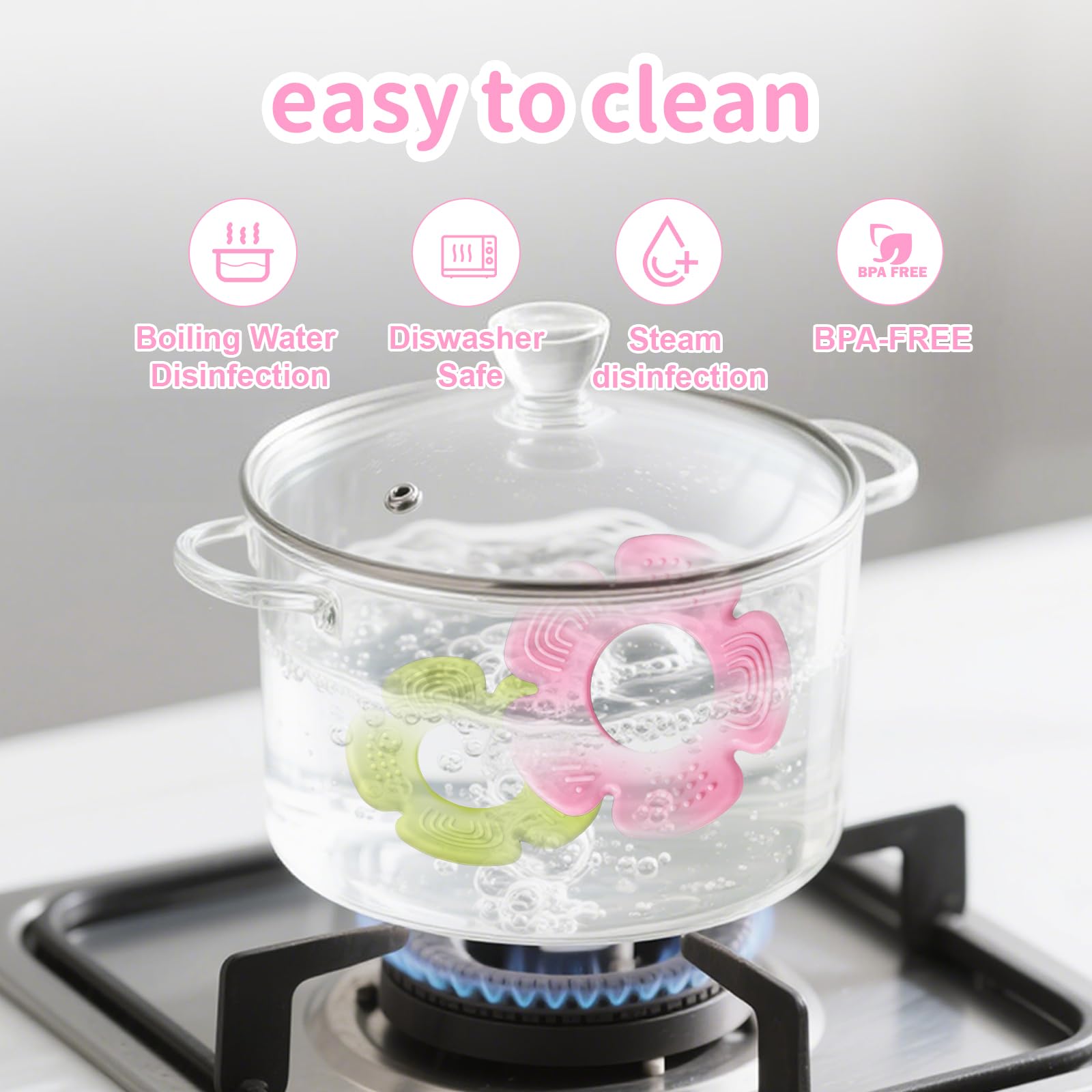 Weirtoya 2 PCS Baby Rattles Teething Toys 3-6 Month, Baby Toys for 0-12 Months Sensory Toys Infant Toys 0-6 Months, Newborn Boys and Girls Must Haves Toys Babies Gifts