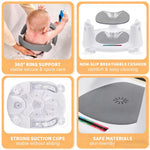 LDIIDII Baby Bath Seat for Babies 6 Months & Up Sitting Up,Infant Bath Seat with Temperature Alert+Open Backrest+on/Off Armrest,Toddler Bath seat Baby Bath Chair for Bathtub,Tub,Sink (Light Gray)