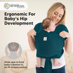 KeaBabies Baby Wrap Carrier Ring Sling - Easy to Wear, Adjustable D-Lite Baby Carrier Newborn to Toddler, Infant Carrying Shirt, Hands Free Bonding, Breathable Fabric Wearing Wrap (Peacock Green)