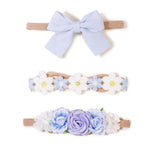 cherrboll Baby Girl Nylon Headbands, 3Pcs Handmade Floral Hair Bows, Stretchy Flower Hairbands for Newborns Infants Toddlers Christmas