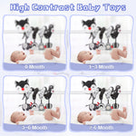 FPVERA Car Seat and Stroller Toys - Black and White Car Seat Toy High Contrast Baby Toys, Baby Plush Spiral Activity Toy for Crib Mobile, Newborn Sensory Toy Best Gift for 0 3 6 9 12 Months Infants