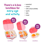 b.box Snack Box - Leakproof Mini Bento Box for Kids & Toddlers, 2 Compartment Snack Containers for Kids, Lunch Containers, Dishwasher Safe, BPA Free, PFAS Free, Ages 4m+, 1 3/4 Cup - Flamingo Fizz