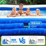 Large Inflatable Pool for Kids Adults, 145" X 74" X 22" Blow Up Pools Big Swimming Pool, Thickened Oversized Family Kiddie Pools for Backyard Outdoor Garden Water Party (Pump Not Included)