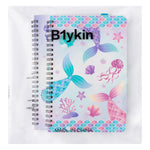 B1ykin A5 Spiral Notebooks - 2Pcs 50 sheets 100 Pages Cute Wire Bound Travel Journal Spiral Notebook, Writing Notepads Memo Diary Notes Study School Work for Kids School Classroom Office (Mermaid)