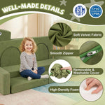 Costzon Modular Kids Play Couch, Snow Mountain Theme Toddler Foam Building Fort for Inspiring Creativity, Convertible Foam and Floor Cushion for Boys Girls for Playroom, Bedroom Gifts (Dinosaur)