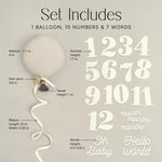 Unique Baby Monthly Milestone Photo Props - Balloon Shaped Fleece Signs with Tassels Pom-Pom | Pastel Nursery Decor & Birth Announcement | Newborn Keepsake Gift Set (Sand Beige)