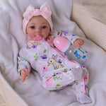 BABESIDE 18-Inch Reborn Baby Doll Girl – Realistic Lifelike Bebe Reborn de Silicona with Bunny Outfit, Magnetic Pacifier, Bottle, Diaper & Birth Certificate, Real Life Baby Dolls Gift for Kids