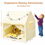 Kids PlayTent with 2 Built-in Storage Organizer Star Lights Mat Kids Tent Indoor DIY Decoration Playhouse for Toddler Boy and Girl Christmas Birthday
