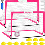 Kids Soccer Goals for Backyard Set - 2 of 4' x 3' Portable Soccer Goal Training Equipment, Pop Up Toddler Soccer Net with Soccer Ball, Soccer Set for Kids and Youth Outdoor Games, Sports, Play