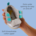 Ten Little First Walker Baby Shoes & Toddler Shoes for Boys & Girls - Lightweight, Breathable Cotton Baby Walking Shoes - Non-Slip, Wide-Feet Walking Shoes for Babies - Heather Gray, Size 3